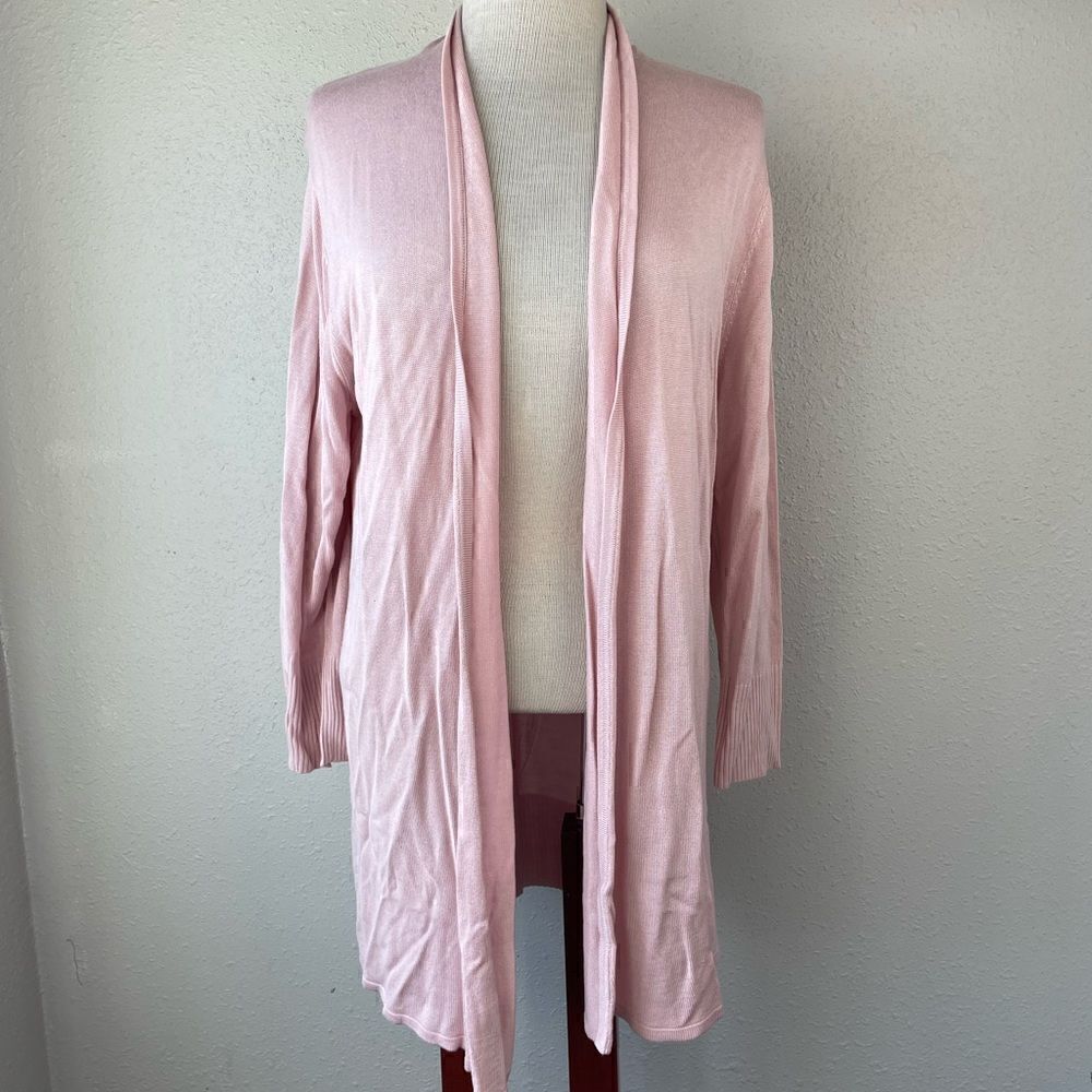 NWT Joan Vass New York Pink Cardigan Sweater Size CL